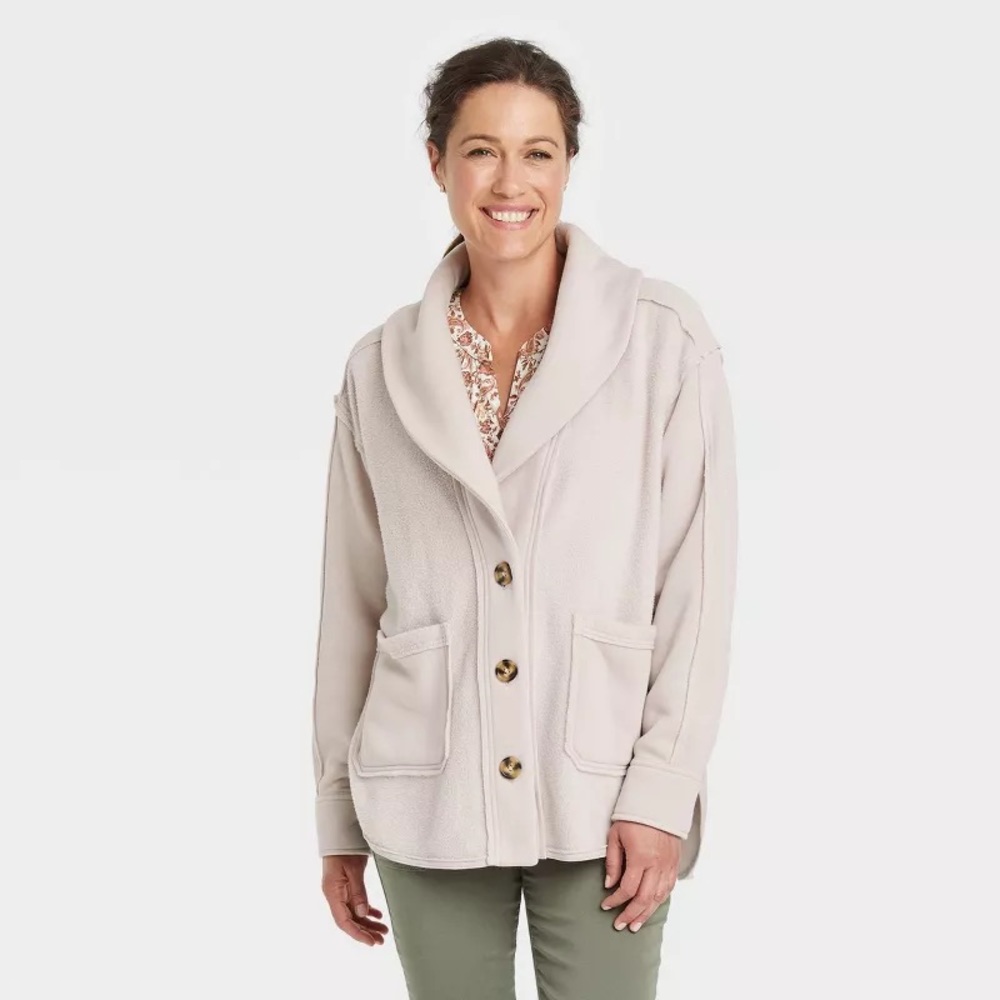 Womens Button Front Shacket Knox Rose XS Shirt Jacket Shawl